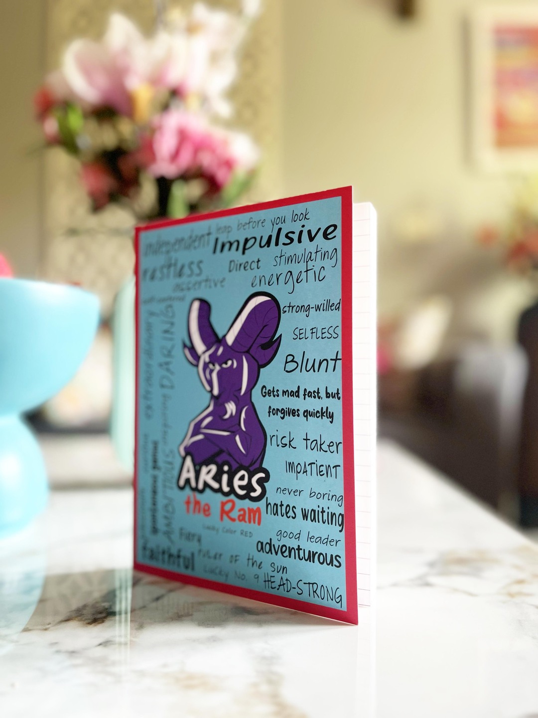 Aries zodiac notebook