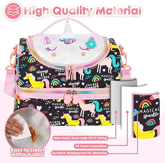 Football Lunch holder bag Adjustable Strap (Black Football)