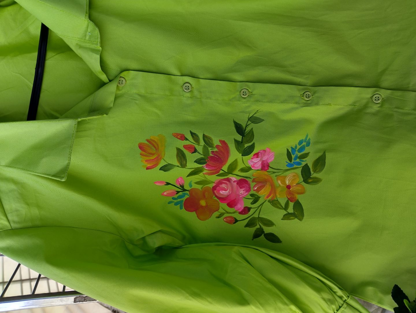 Green Hand Painted Top