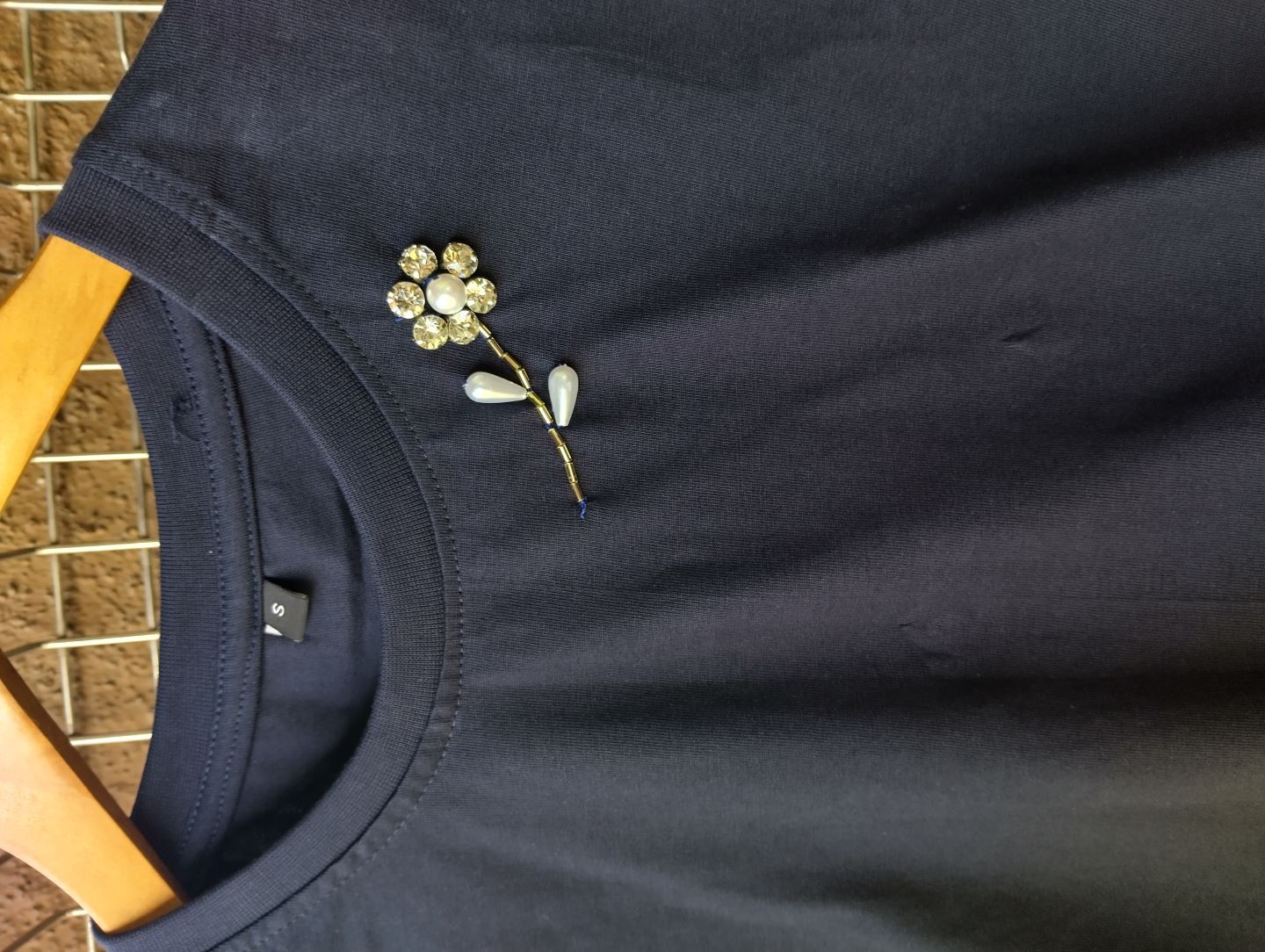 Navy Embellished Tshirt