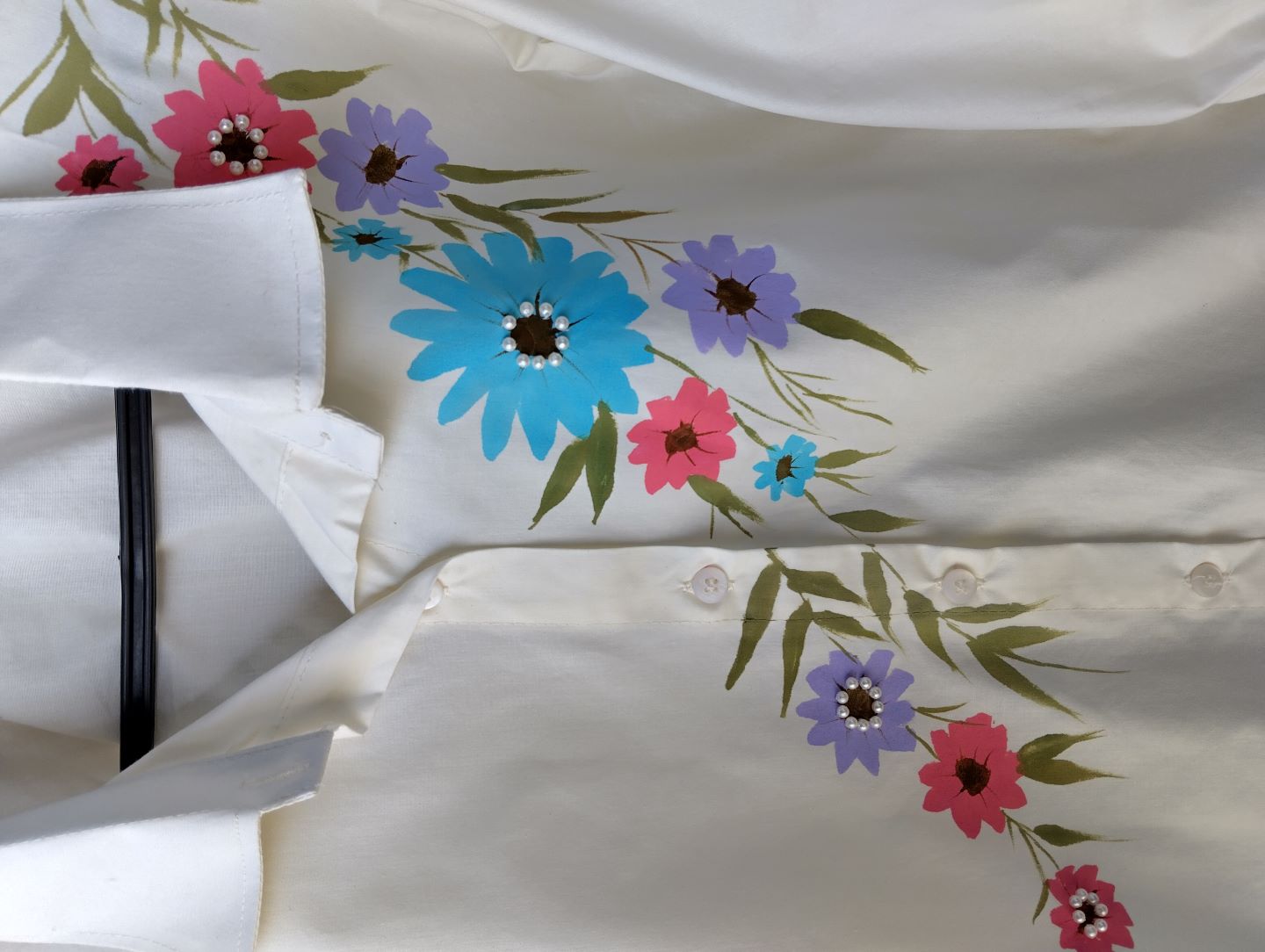 Off White Hand Painted Top