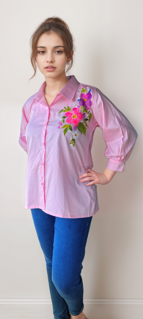 Pink Hand Painted Top