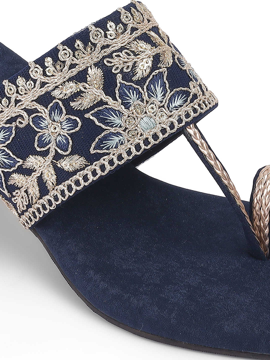 Women's Kolhapuri Slip-Ons Low-Heel Block Sandals