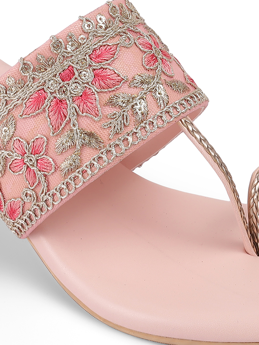 Women's Kolhapuri Slip-Ons Low-Heel Block Sandals