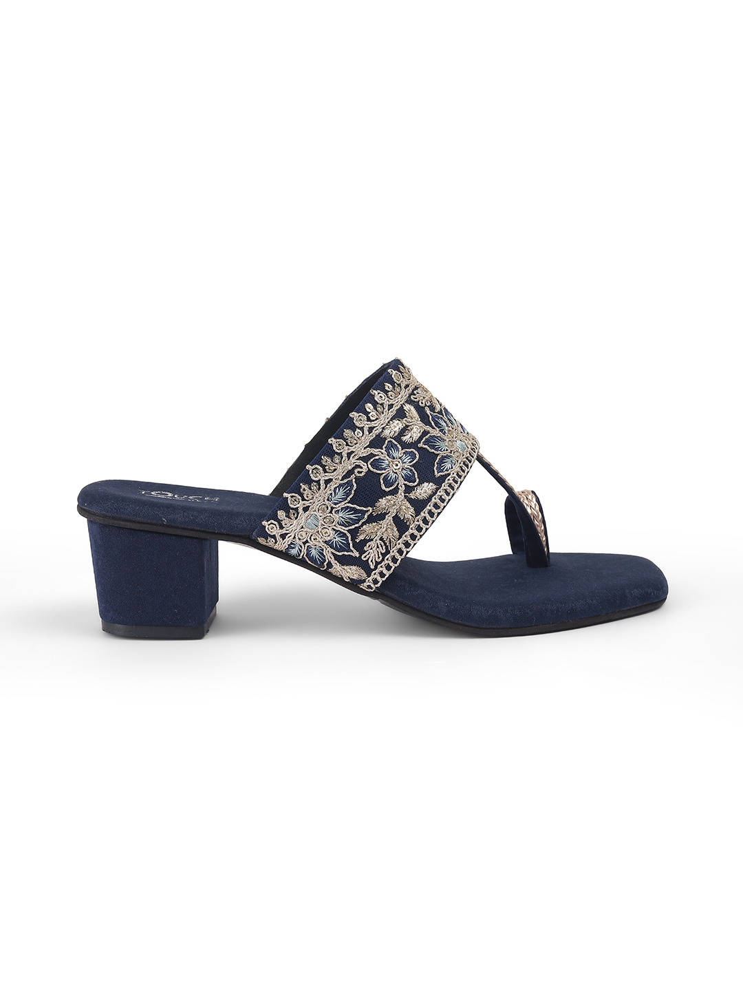 Women's Kolhapuri Slip-Ons Low-Heel Block Sandals