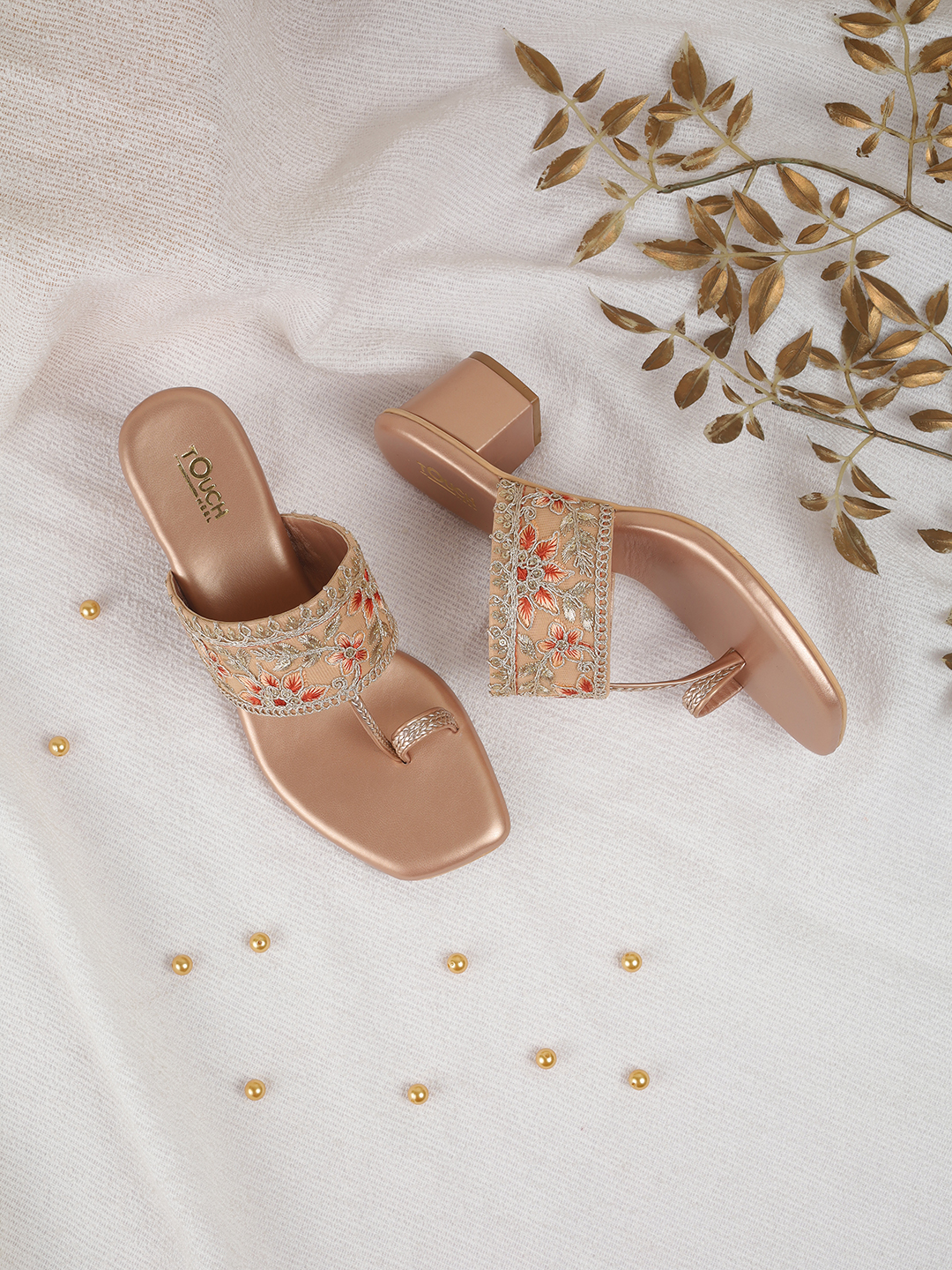 Women's Kolhapuri Slip-Ons Low-Heel Block Sandals