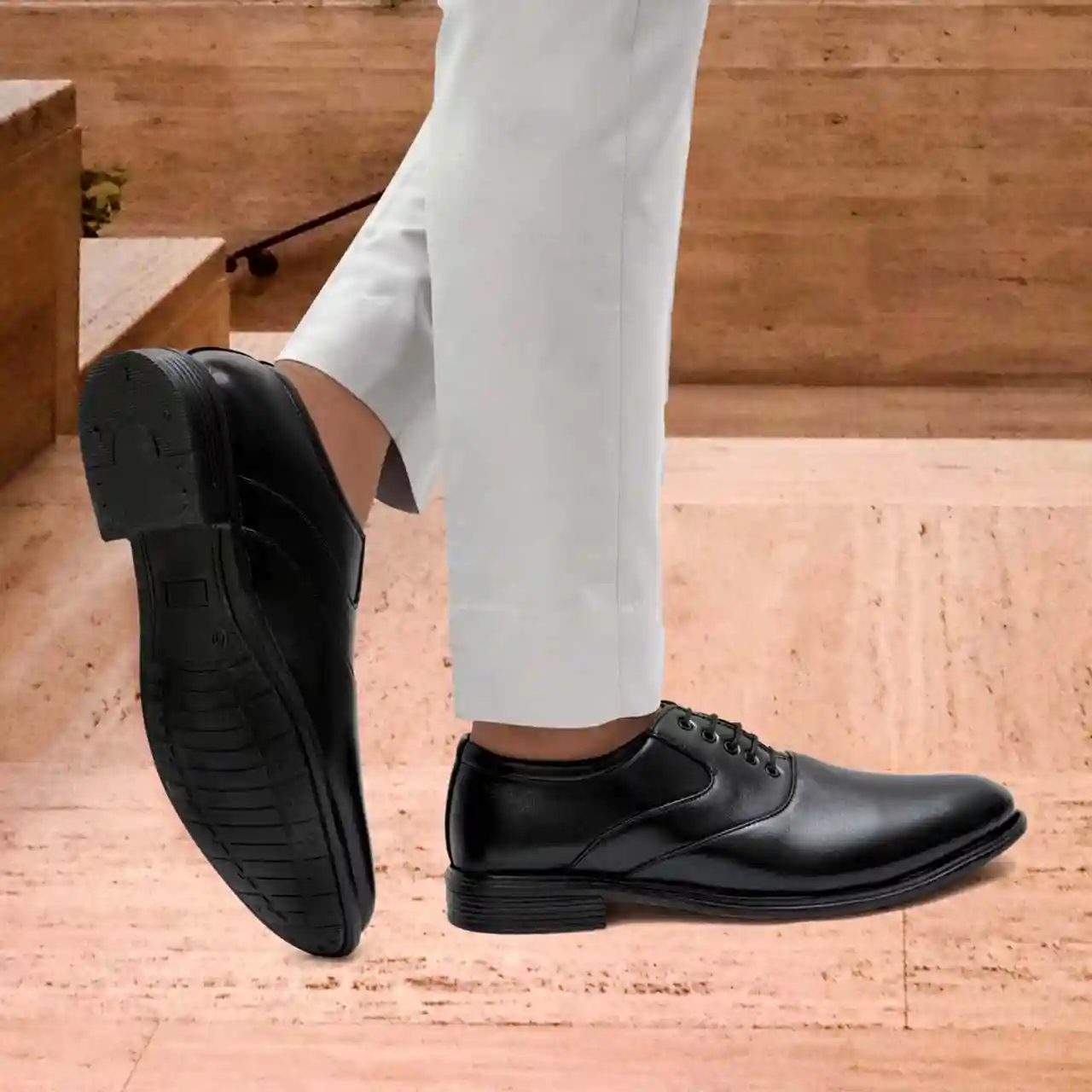 WUGO::Black Derby Shoes|Office Shoes For Men's & Boys - Black 3