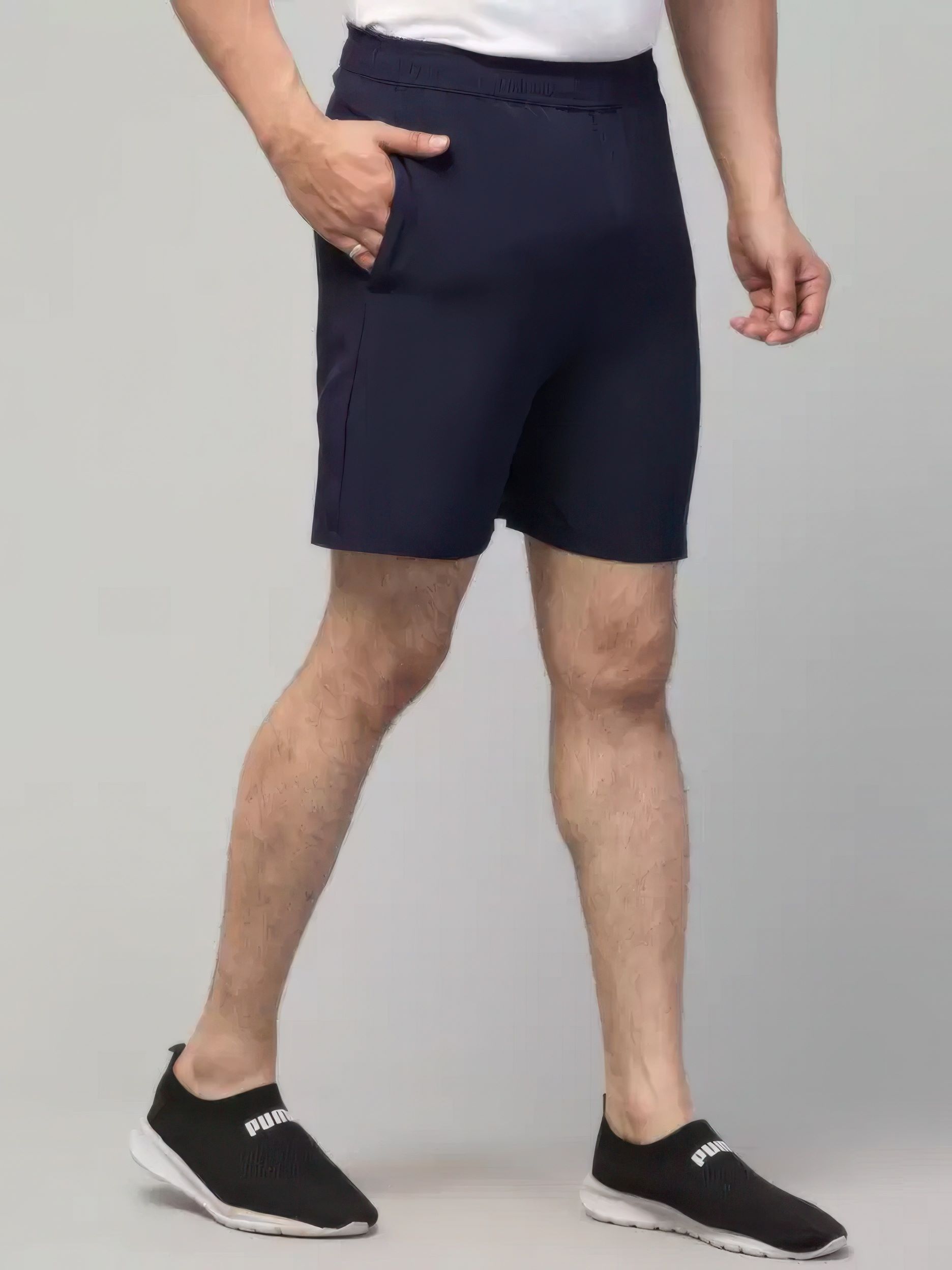 WUGO Latest Solid High Quality Men Navy Gym Shorts 