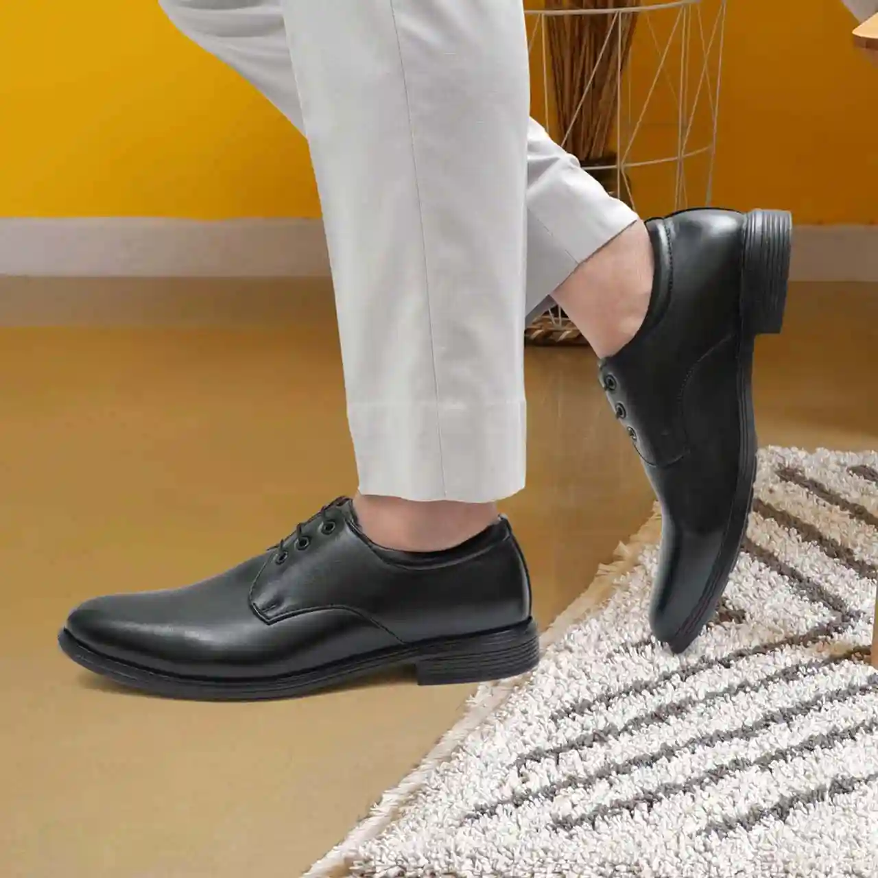 WUGO::Latest Stylish Black Derby Shoes|Office Shoes For Men's & Boys - Black