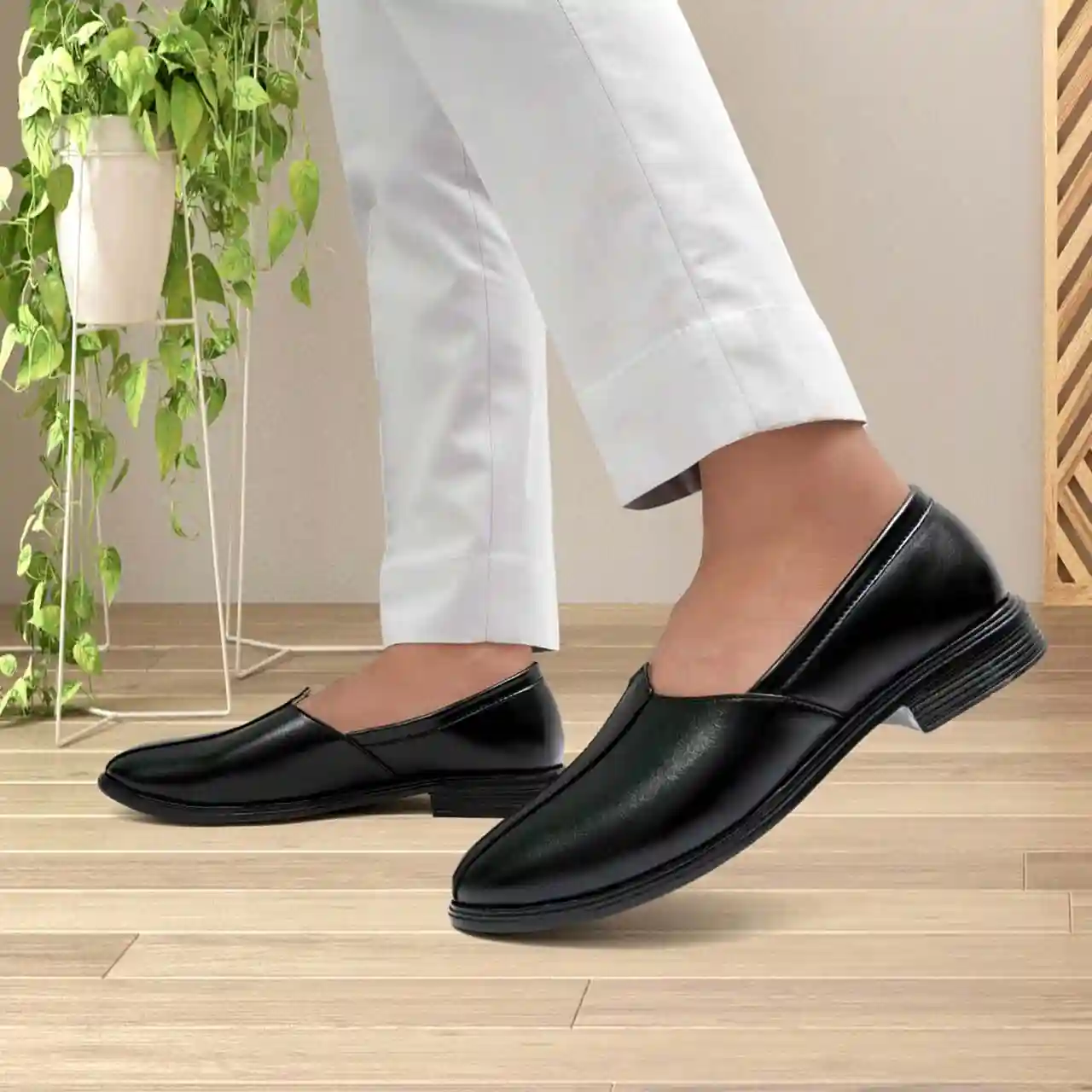 WUGO::Nagra Shoes|Nagra Juttis/Rajsthani Juttis For Men's & Boys-MOC-NAGRA-BLK