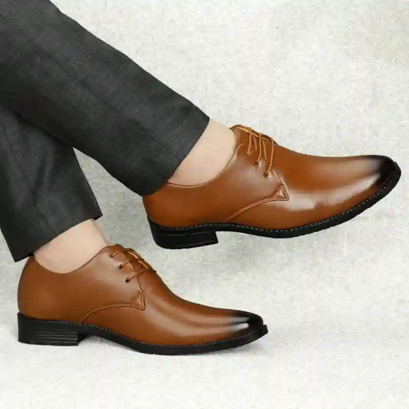WUGO:: Tan Derby Shoes| Office Shoes For Men's & Boys - Tan